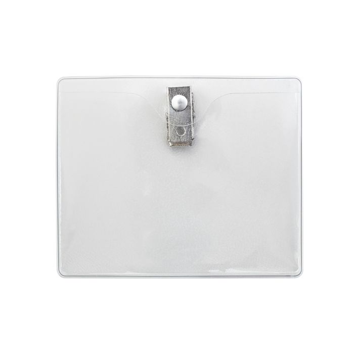 Clear Vinyl - Horizontal - Name Tag Holder with 2-Hole Clip 