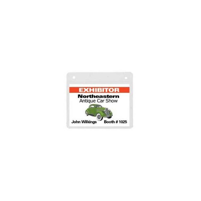 Clear Vinyl - Horizontal - Badge Holder w/ 2 Attachment Holes