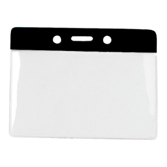 Black Bar - Horizontal - Clear Vinyl Badge Holder 