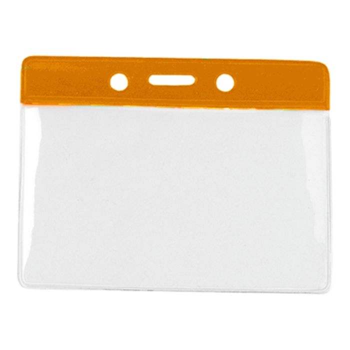 Orange Bar - Horizontal - Clear Vinyl Badge Holder 
