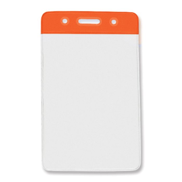Orange Bar - Vertical - Clear Vinyl Badge Holder 