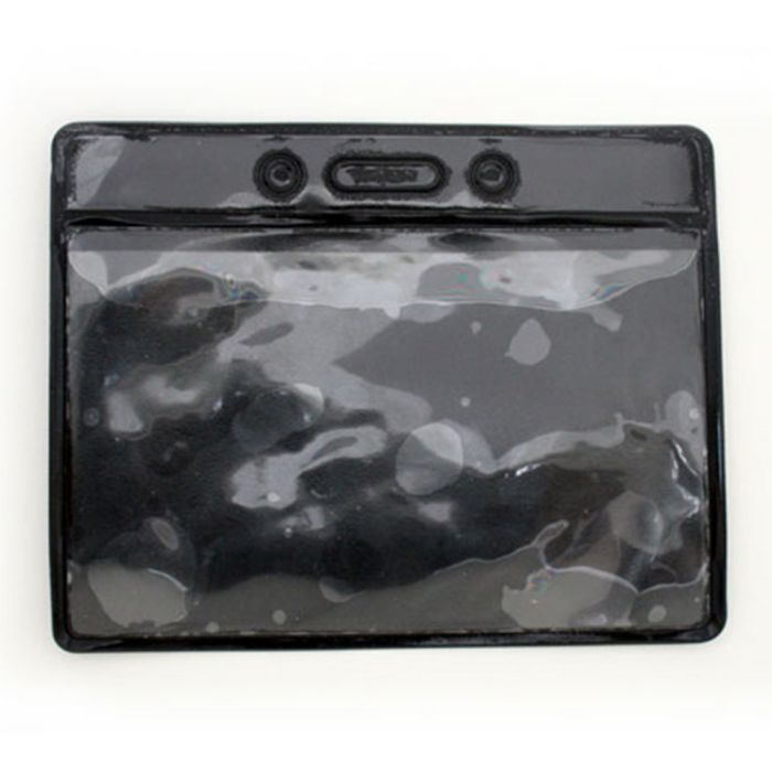 Black Back - Horizontal - Clear Vinyl Badge Holders 