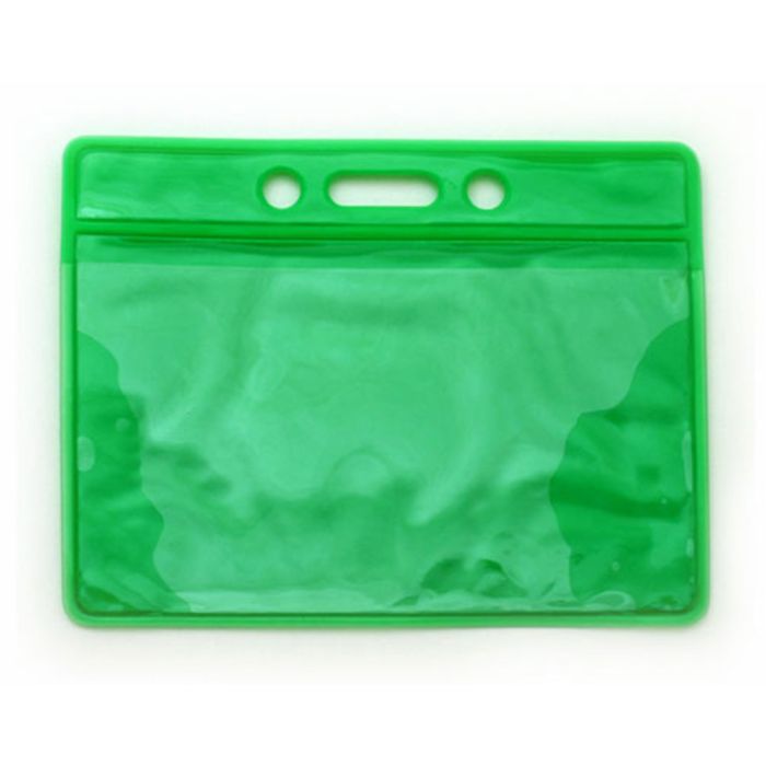 Green Back - Horizontal - Clear Vinyl Badge Holders 