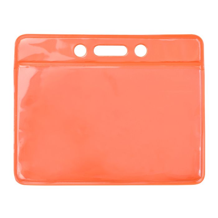 Orange Back - Horizontal - Clear Vinyl Badge Holders 
