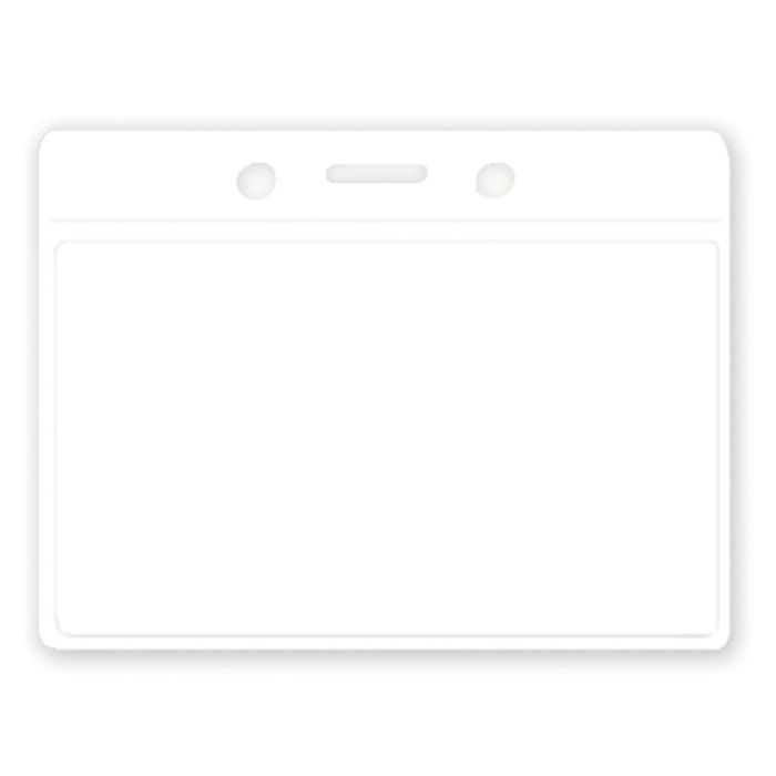 White Back - Horizontal - Clear Vinyl Badge Holders 