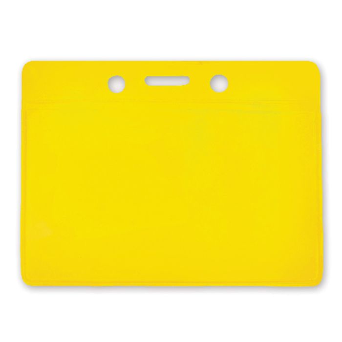 Yellow Back - Horizontal - Clear Vinyl Badge Holders 