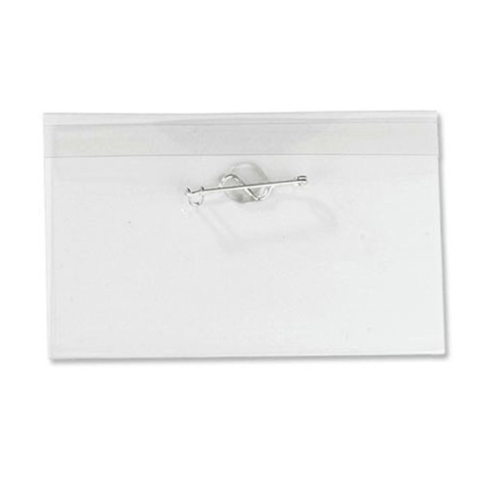 Clear Vinyl - Horizontal - Name Tag Holder with Crimp Pin 