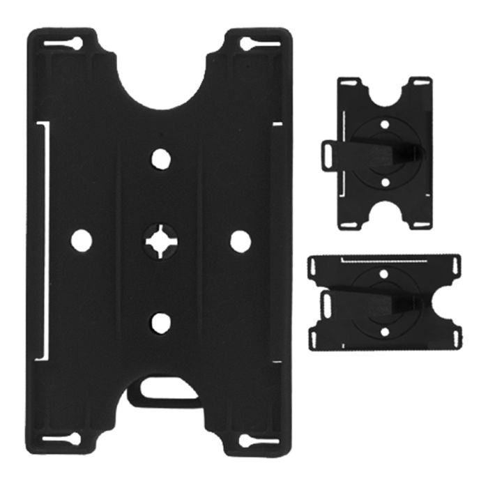 Black Rigid Convertible Badge Holder w/ Belt Clip 