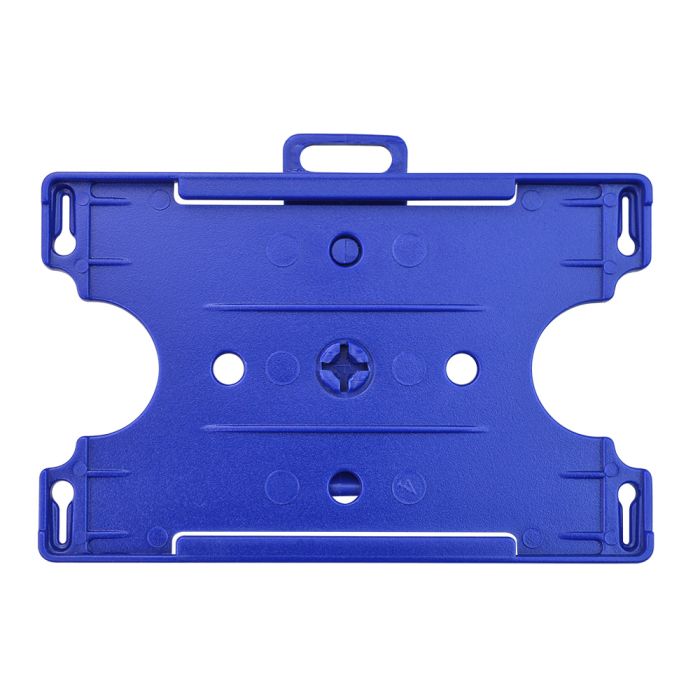 Blue Rigid Convertible Badge Holder w/ Belt Clip
