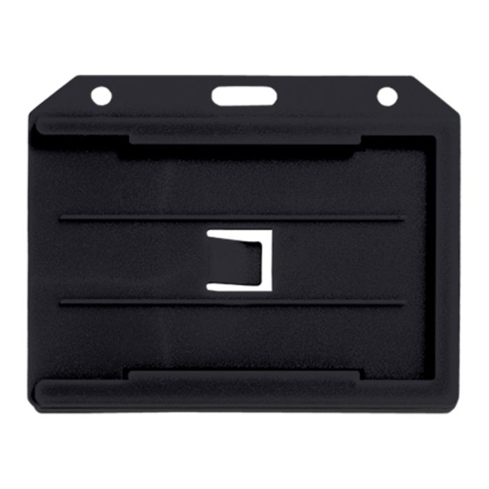 Black Multi-Card - Horizontal - Rigid Plastic Badge Holder 
