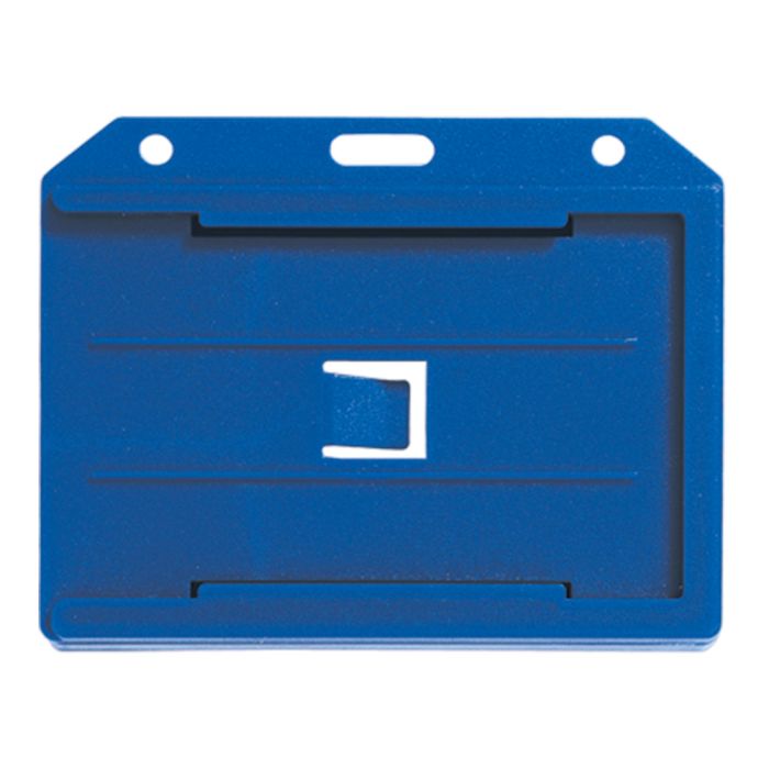 Blue Multi-Card - Horizontal - Rigid Plastic Badge Holder 