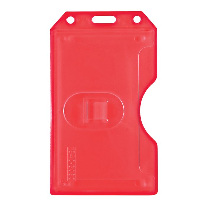Red Multi-Card - Vertical - Rigid Plastic Badge Holder 
