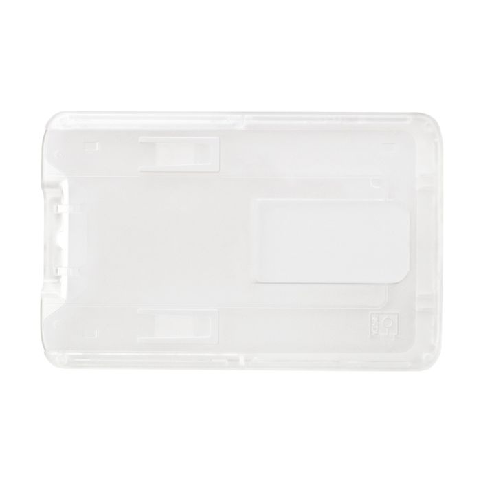Clear Frosted - Vertical - Rigid Plastic Badge Holder 