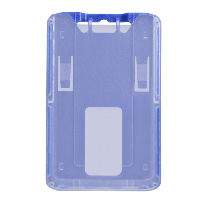 Blue Frosted - Vertical - Rigid Plastic Badge Holder 
