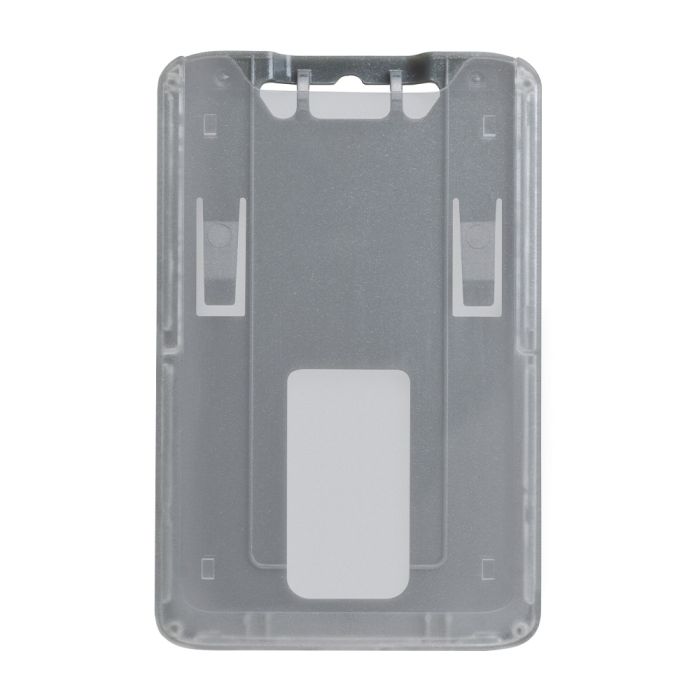 Gray Frosted - Vertical - Rigid Plastic Badge Holder 