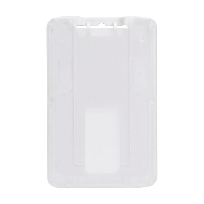 White Frosted - Vertical - Rigid Plastic Badge Holder 
