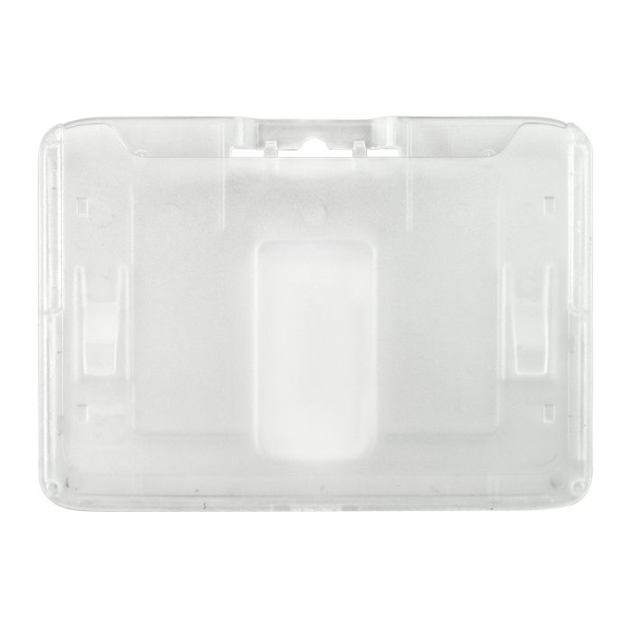 Clear Frosted - Horizontal - Rigid Plastic Badge Holder 