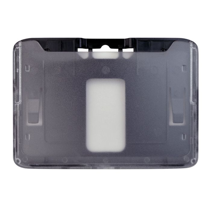 Black Frosted - Horizontal - Rigid Plastic Badge Holder 
