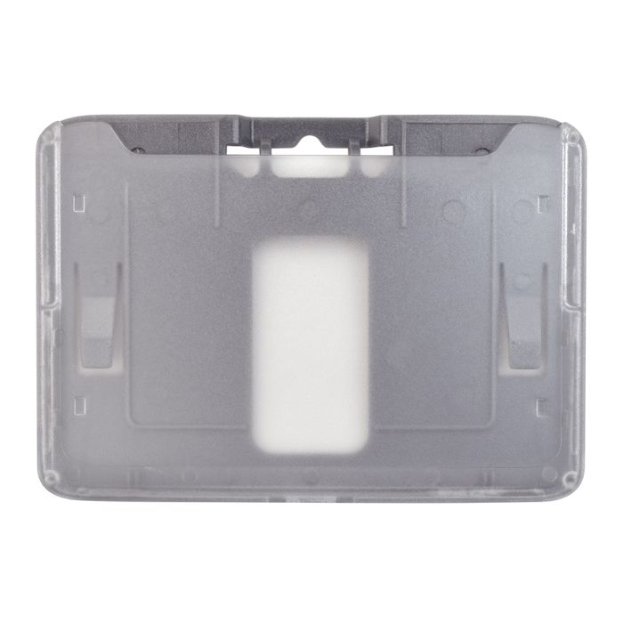 Metallic Gray  - Horizontal - Rigid Plastic Badge Holder 