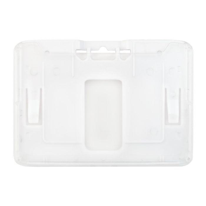 White Frosted - Horizontal - Rigid Plastic Badge Holder 