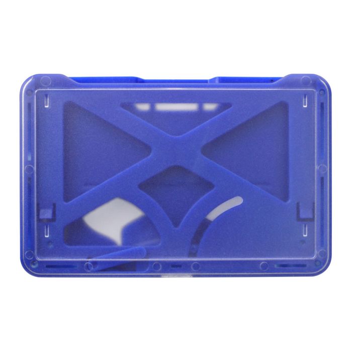 Blue Multi-Card - Horizontal - Frosted Rigid Badge Holder 