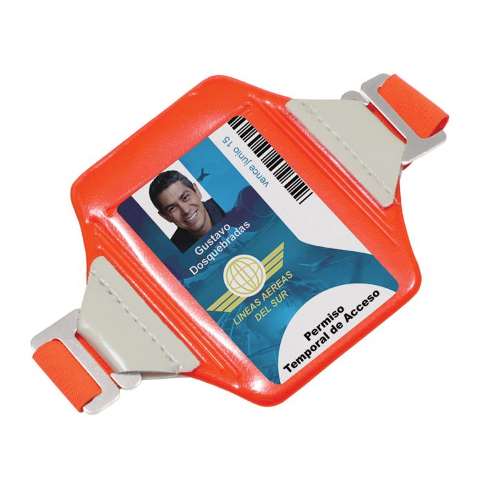 Orange Reflective - Vertical -  Arm Badge Holder 