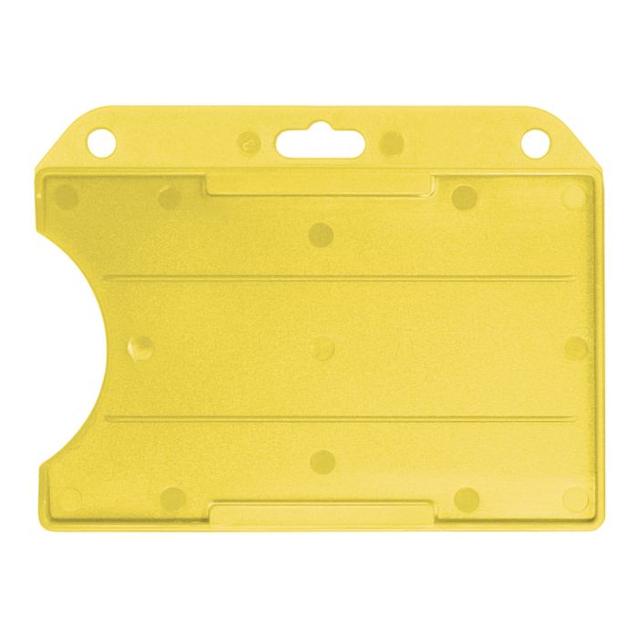 Yellow Semi-Rigid Plastic Badge Holder - Horizontal - Open-Face Design 