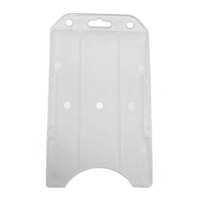 Clear Semi-Rigid Plastic Badge Holder - Vertical - Open-Face Design 
