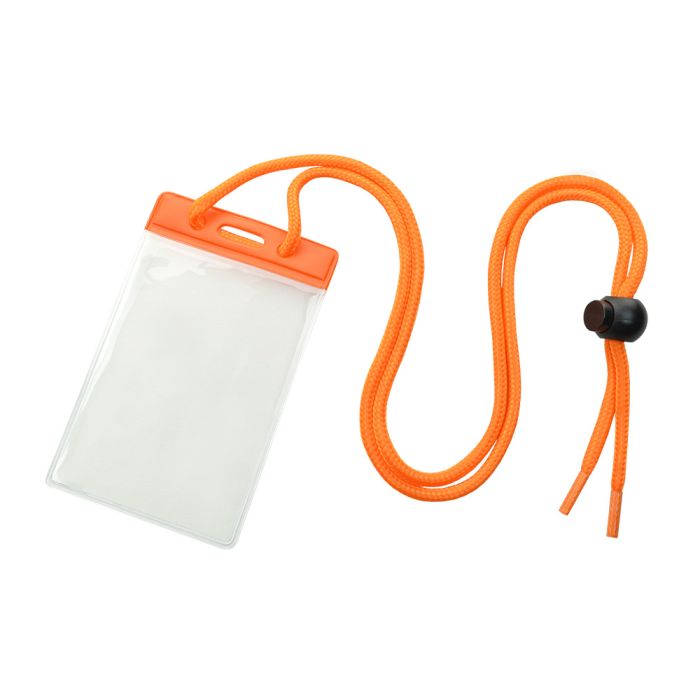 Orange Color Bar - Vertical - Badge Holder w/ Neck Cord 