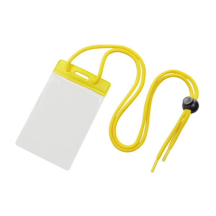 Yellow Color Bar - Vertical - Badge Holder w/ Neck Cord 