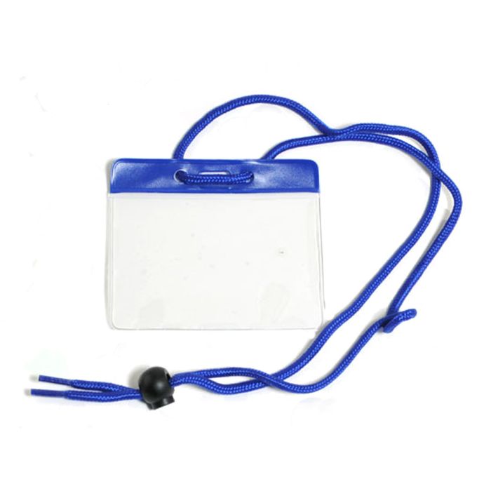 Blue Color Bar - Horizontal - Government and Military Badge Holder w/ Neck Cord 