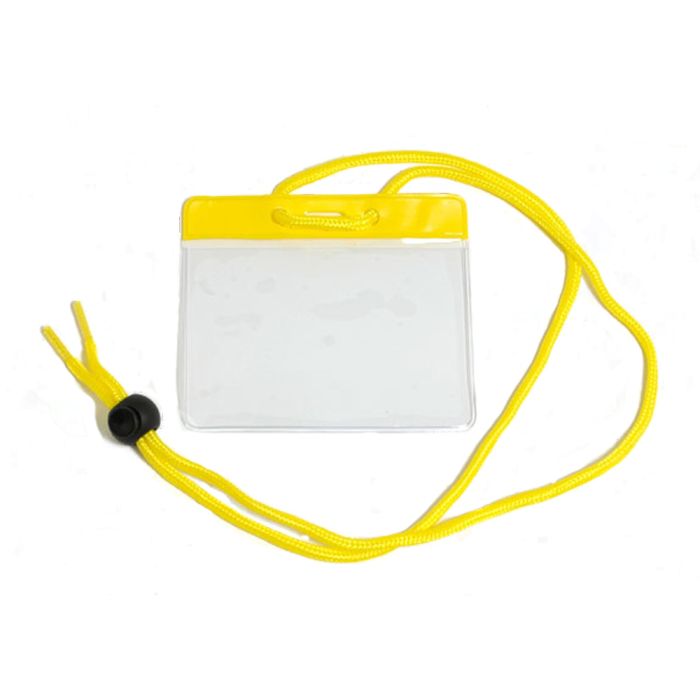 Yellow Color Bar - Horizontal - Government and Military Badge Holder w/ Neck Cord 