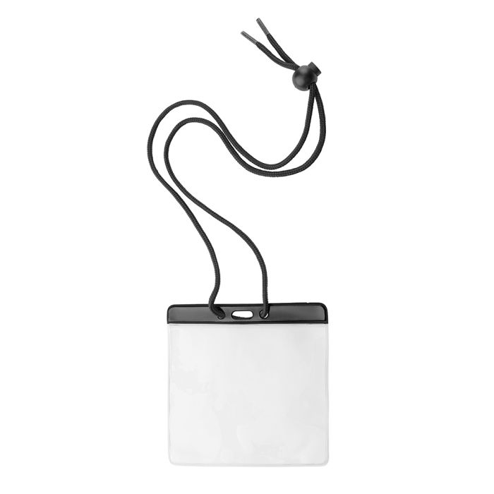 Black Bar - Horizontal - Large Event Badge Holders w/ Neck Cord 