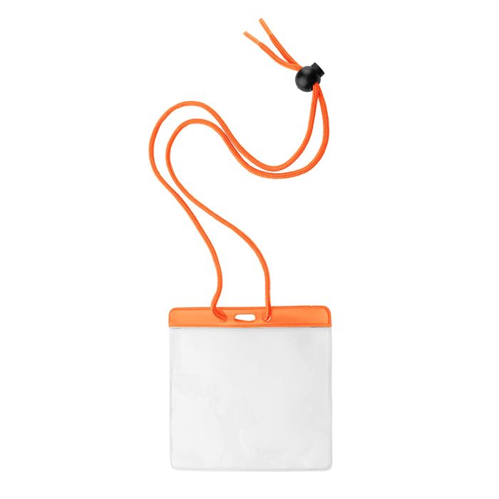 Orange Bar - Horizontal - Large Event Badge Holders w/ Neck Cord 