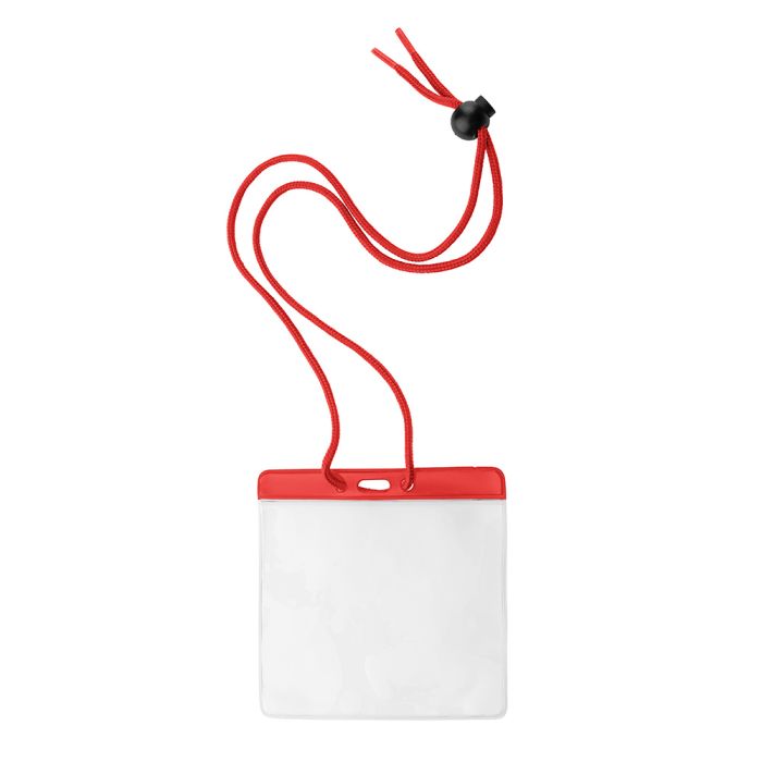 Red Bar - Horizontal - Large Event Badge Holders w/ Neck Cord 
