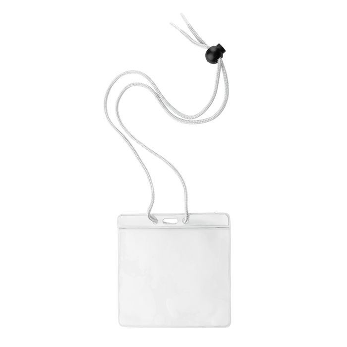 White Bar - Horizontal - Large Event Badge Holders w/ Neck Cord 