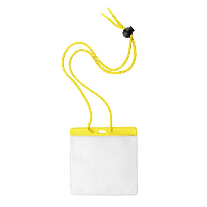 Yellow Bar - Horizontal - Large Event Badge Holders w/ Neck Cord 
