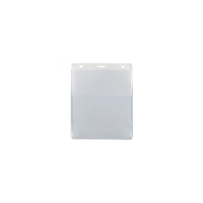 Clear Event Size Credential Wallet - Vertical - Clear Vinyl with Slot and Chain Holes