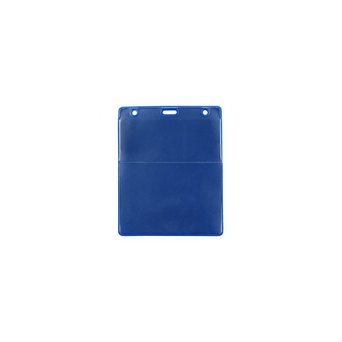 Royal Blue Event Size Credential Wallet - Vertical - Clear Vinyl with Slot and Chain Holes