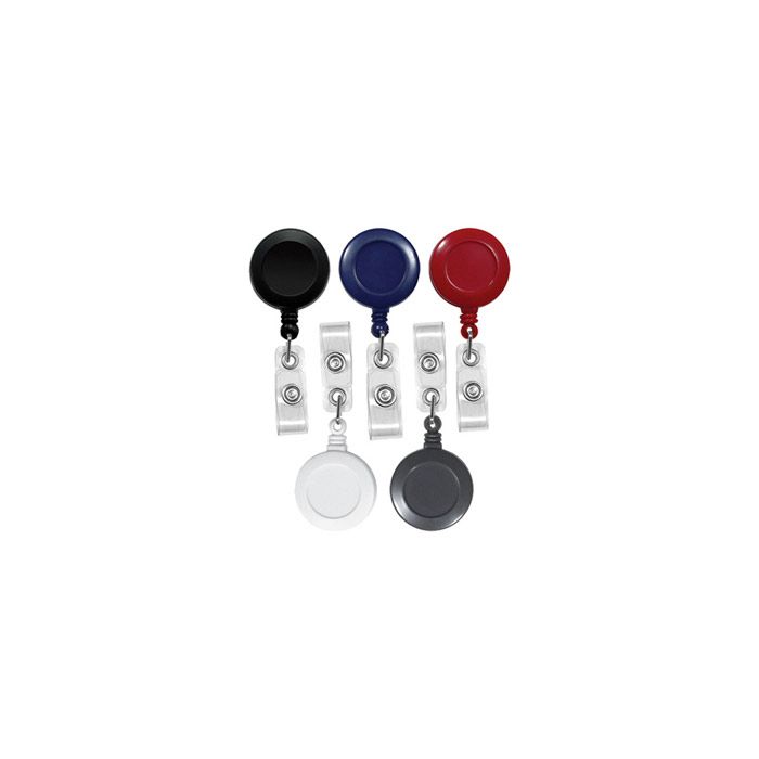Round Badge Reels - 1.25'' - Swivel Spring Clip - Clear Strap 