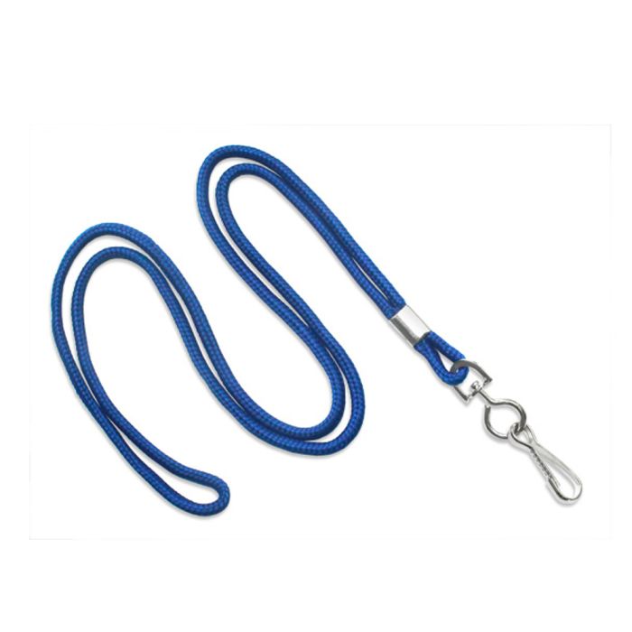 1/8'' Royal Blue Round Braid Lanyard with Swivel Hook 