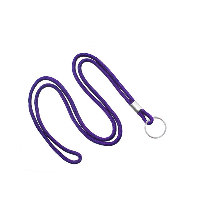 1/8'' Purple Round Braid Lanyard with Split Ring 