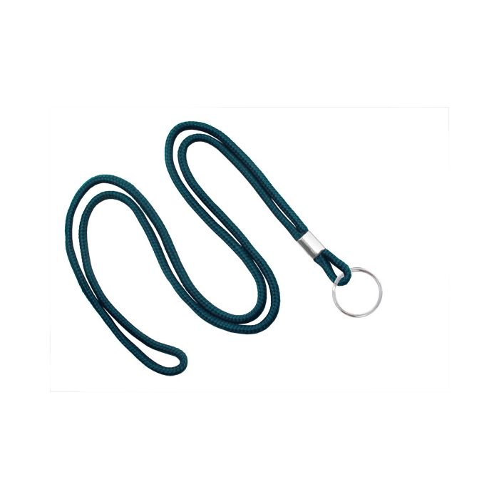 1/8'' Teal Round Braid Lanyard with Split Ring 