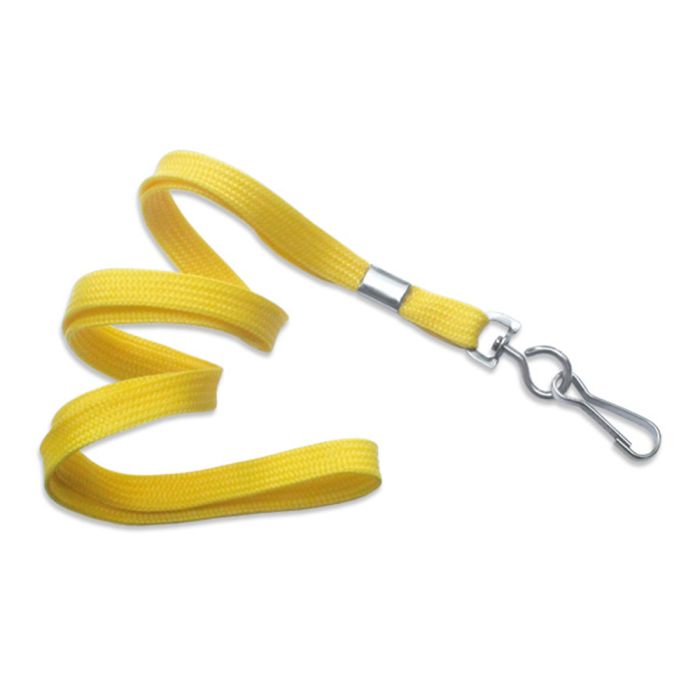 3/8'' Yellow Flat Braid Lanyard with Swivel Hook 