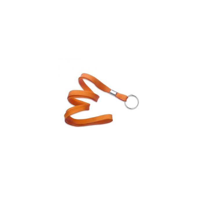 3/8'' Orange Flat Braid Lanyard with Split Ring 