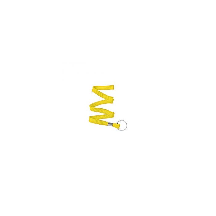 3/8'' Yellow Flat Braid Lanyard with Split Ring 