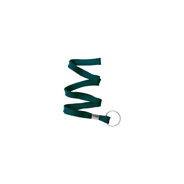 3/8'' Teal Flat Braid Lanyard with Split Ring 