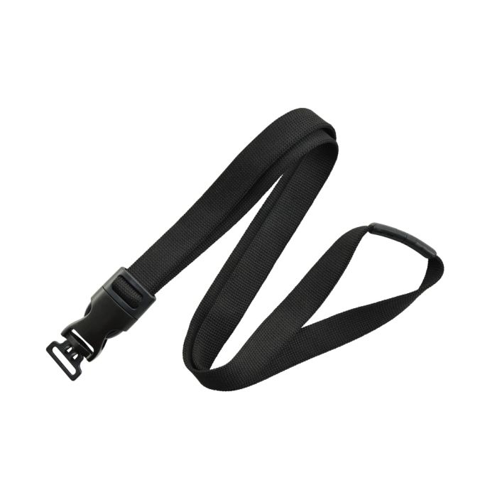 5/8'' Black OptiWeave Lanyard with Safety Breakaway & Combo Loop  