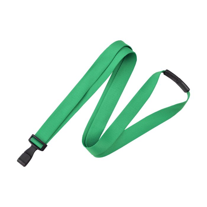 5/8'' Green Antimicrobial Lanyard with Safety Breakaway & Wide Plastic No-twist Hook 