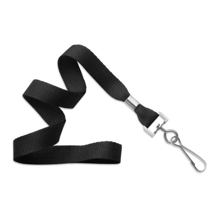 5/8'' Black MicroWeave Non-Breakaway Lanyard w/ Swivel Hook 